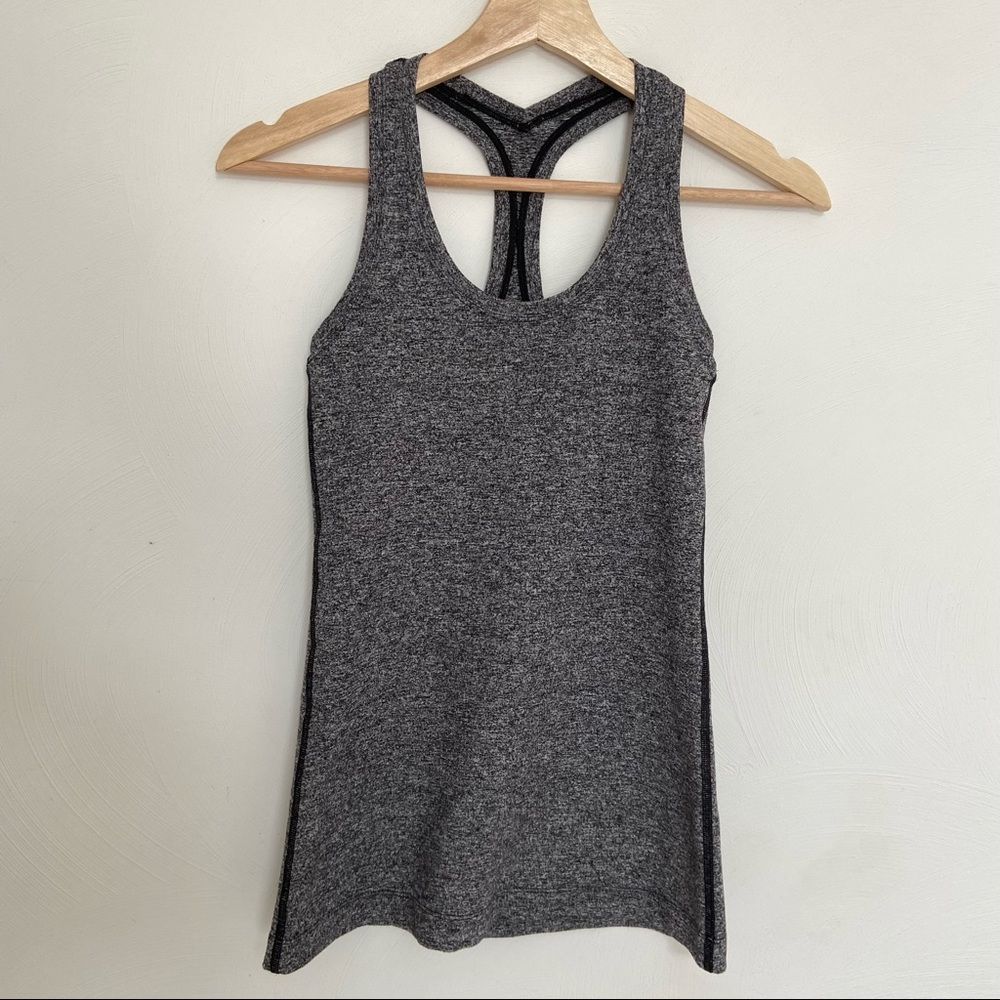 lululemon Cool Heathered Grey Racerback Workout Top
